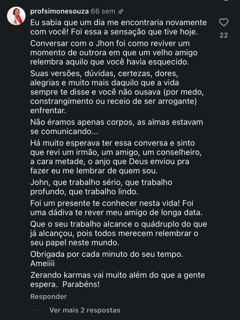 Depoimento de cliente sobre o atendimento